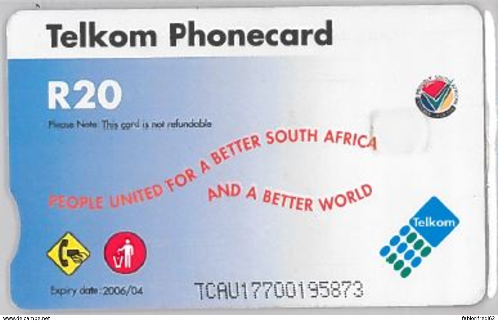 PHONE CARD-SUDAFRICA (E47.38.3 - Afrique Du Sud