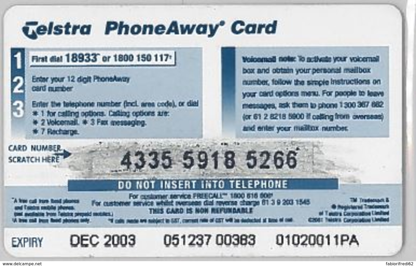 PREPAID PHONE CARD-AUSTRALIA (E47.34.7 - Australia