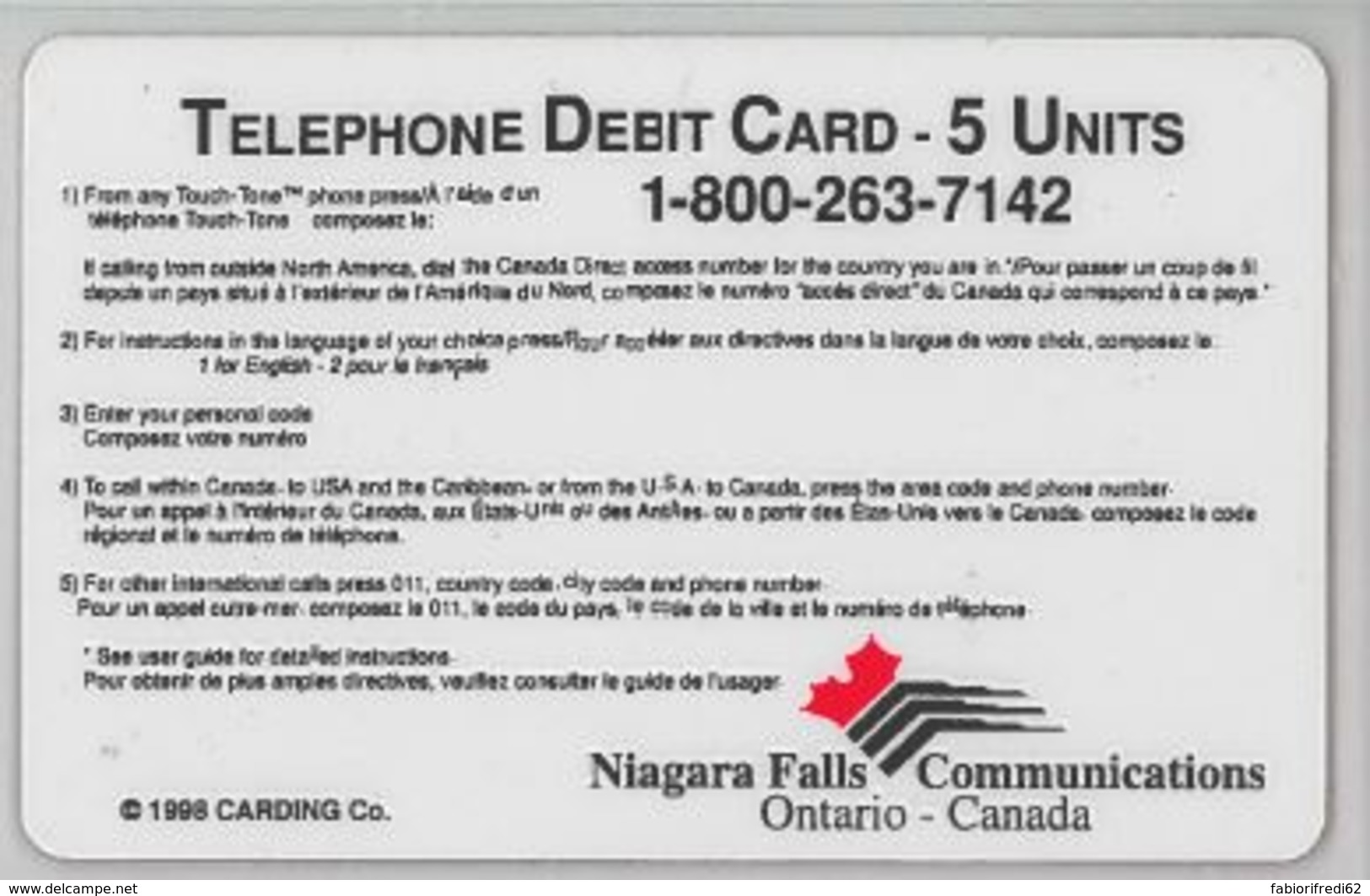 PREPAID PHONE CARD-CANADA (E47.46.1 - Canada