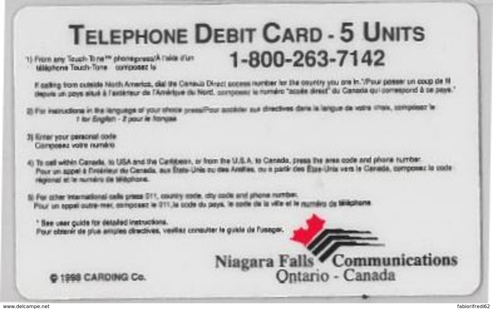 PREPAID PHONE CARD-CANADA (E47.46.4 - Canada