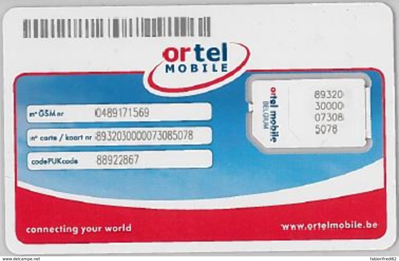 SIM CARD NON ACTIVEBELGIO (E47.22.8 - Carte GSM, Ricarica & Prepagata