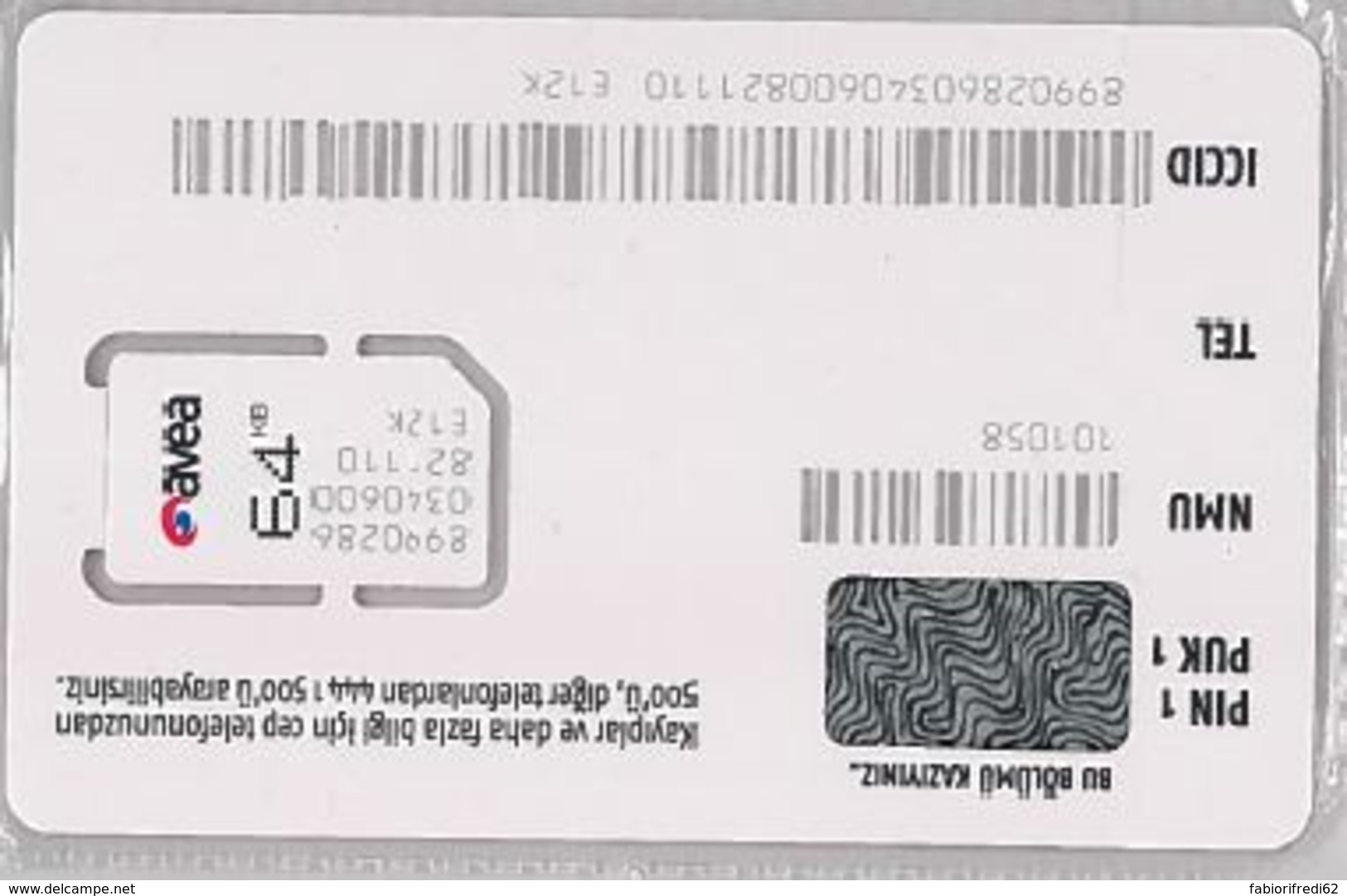 SIM CARD NON ACTIVETURCHIA (E47.21.3 - Turchia