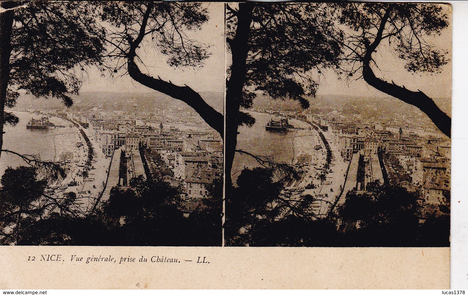 06 /CARTE STEREOSCOPIQUE / NICE / VUE DU CHATEAU - Sets And Collections