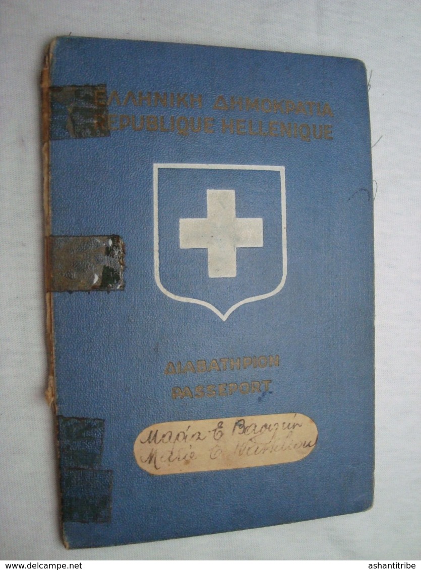 Greece Passport Reisepass Passeport 1934 With Many Interesting Revenues And Ink Stamps - Documenti Storici