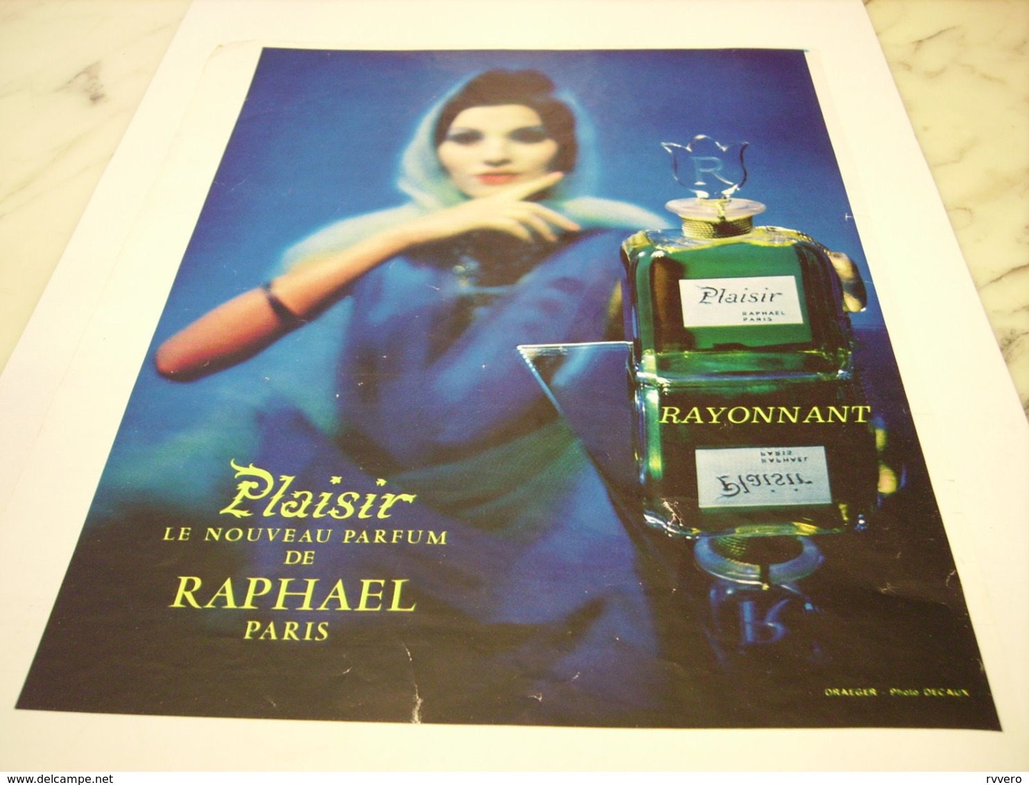 ANCIENNE PUBLICITE PARFUM PLAISIR DE   RAPHAEL  1964 - Publicités