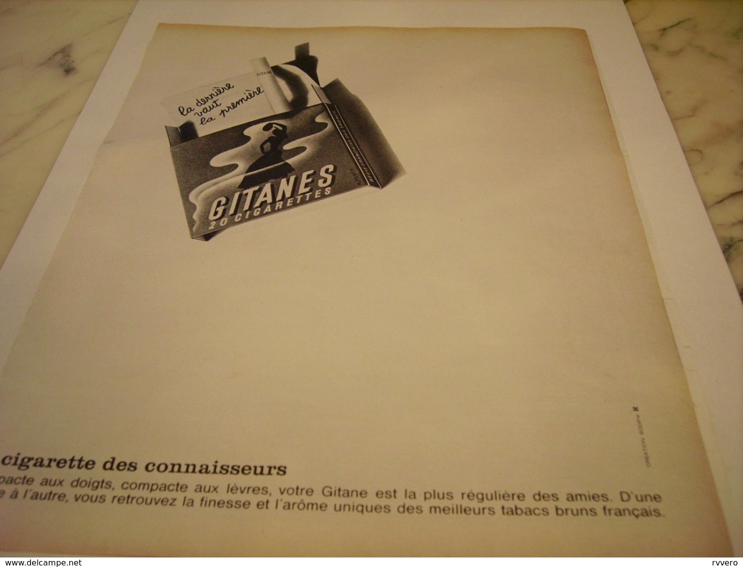 ANCIENNE PUBLICITE LA DERNIERE VAUT LA PREMIERE  CIGARETTE GITANES 1964 - Other & Unclassified