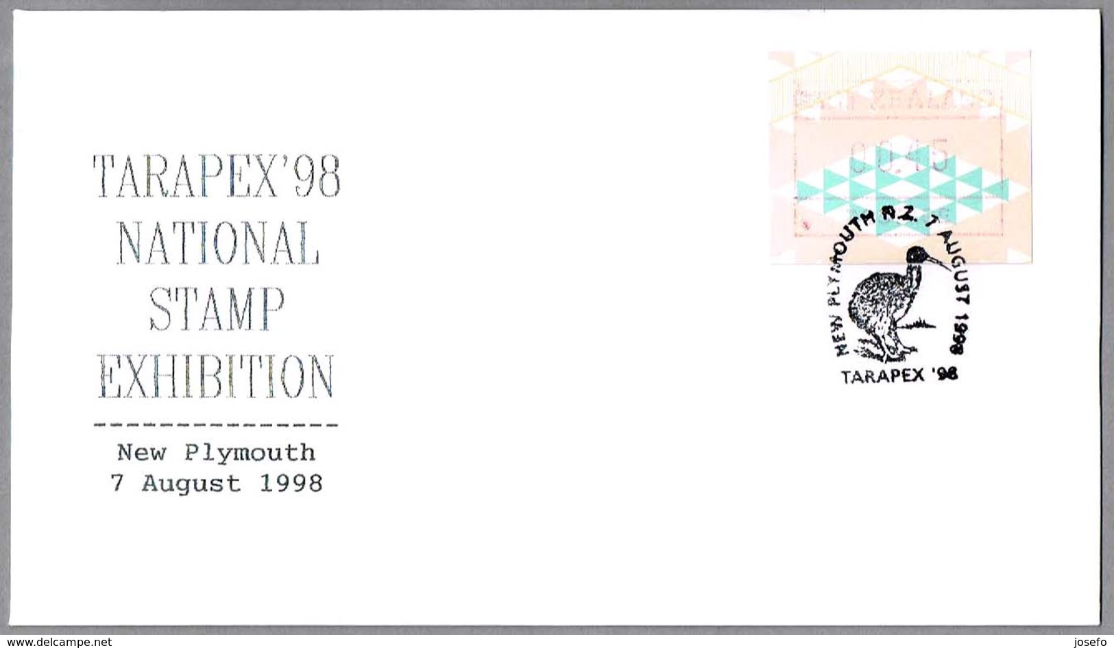 KIWI - Nationa Stamp Exhibition Tarapex'98. New Plymouth, New Zealand, 1998 - Kiwi