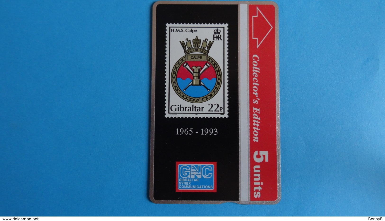 Gibraltar - Télécarte Collector's Edition 5 Units Royal Naval Reserve Headquarters 1965-1993 World War II Used - Gibraltar