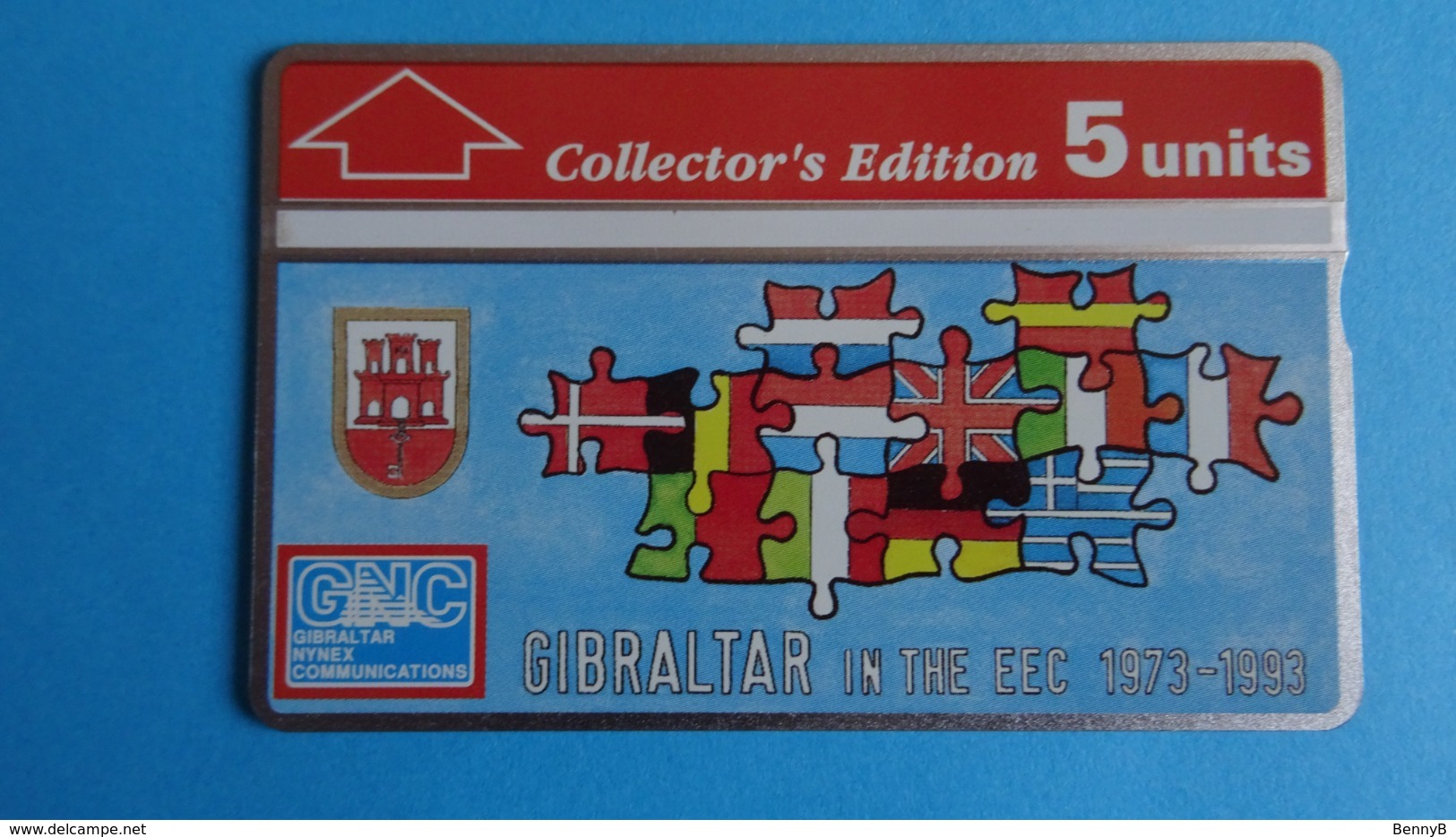 Gibraltar Télécarte Gibraltar In The EEC 1973-1993 With Map § Flags Of Europe, Used - Gibraltar