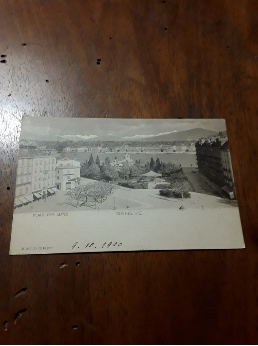 Cartolina Postale 1900, Genève, Place Des Alpes - Genève