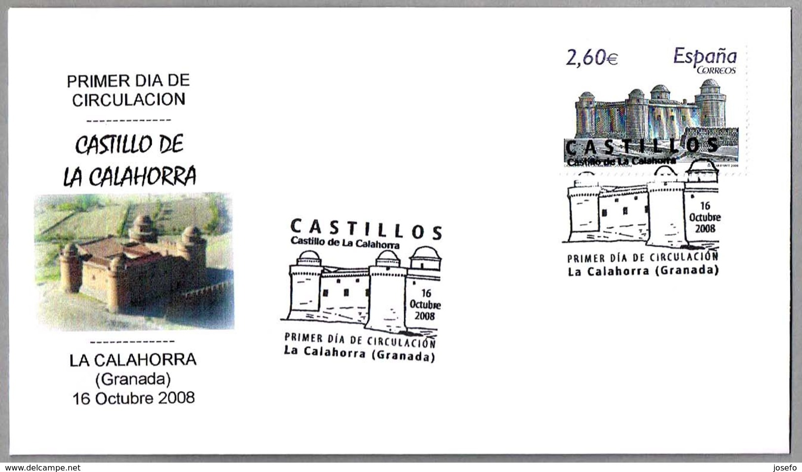 CASTILLO DE LA CALAHORRA (Granada) - Castle Of La Calahorra. SPD/FDC 2008. Andalucia - Castillos