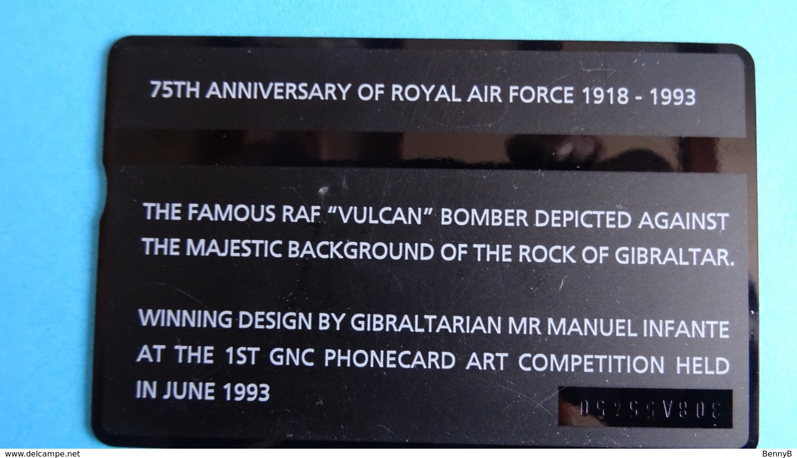 Gibraltar - Télécarte Collector's Edition 5u : 75th Anniversary Of The Royal Air Force 1918-1993, Used - Gibilterra