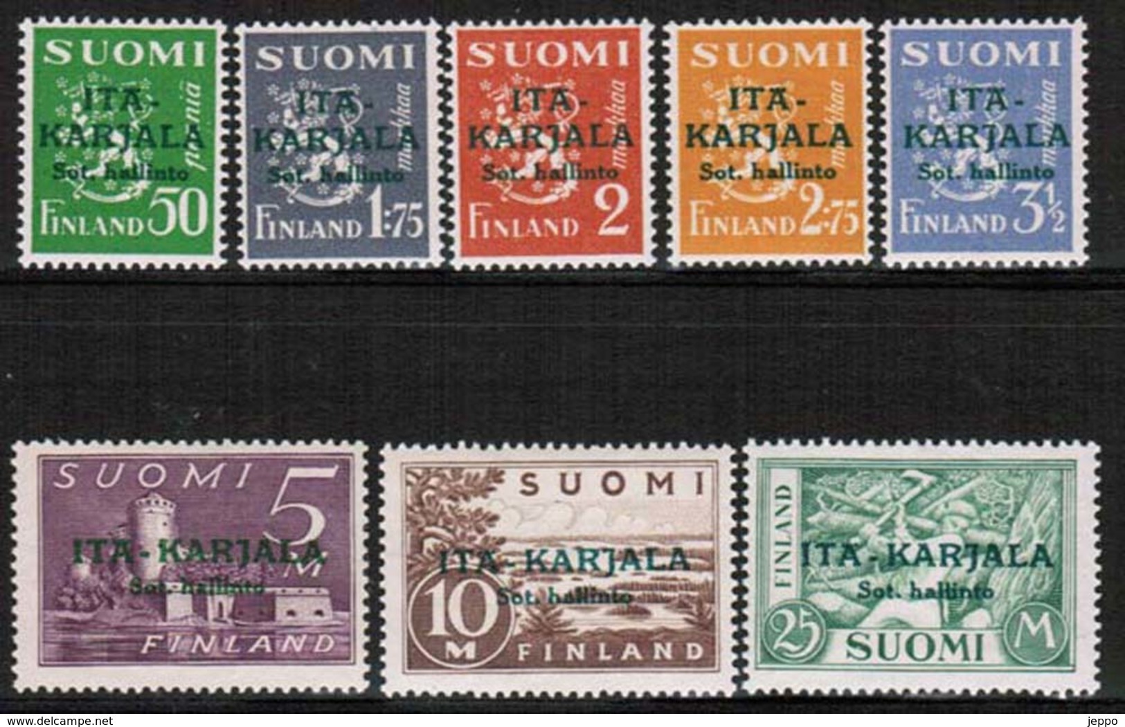 1941 Finland, Itä-Karjala (East Carelia) 8 - 15 **. - Local Post Stamps