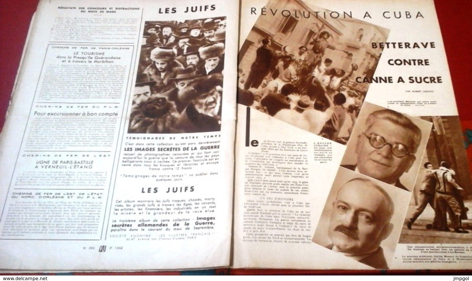 VU n°284 Août 1933 Grèves de Strasbourg,Sport en Allemagne Nazie,Vierge d'Eskioga,Mussolini,Nouveau Glozel Gargilesse