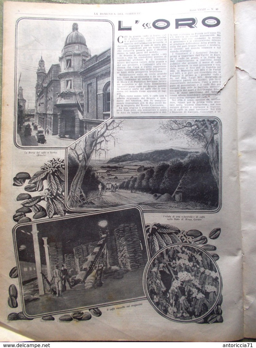 La Domenica Del Corriere 5 Ottobre 1930 Vendemmia Automobile Re Sole Caffè Gioco - Altri & Non Classificati