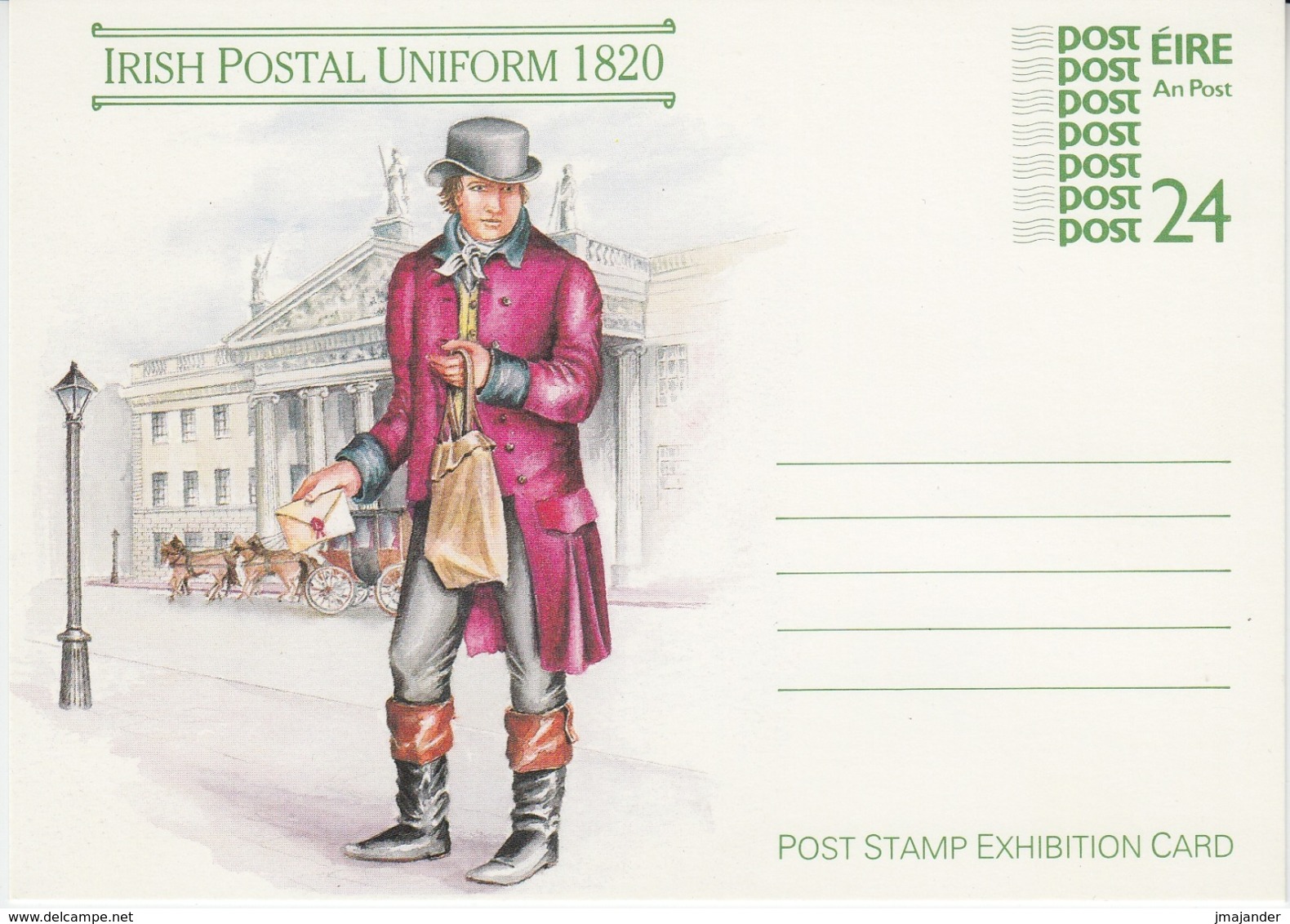 Ireland 1987 - Irish Postal Uniform 1820, Horse Carriage - Postal Stationery Card MNH ** - Interi Postali