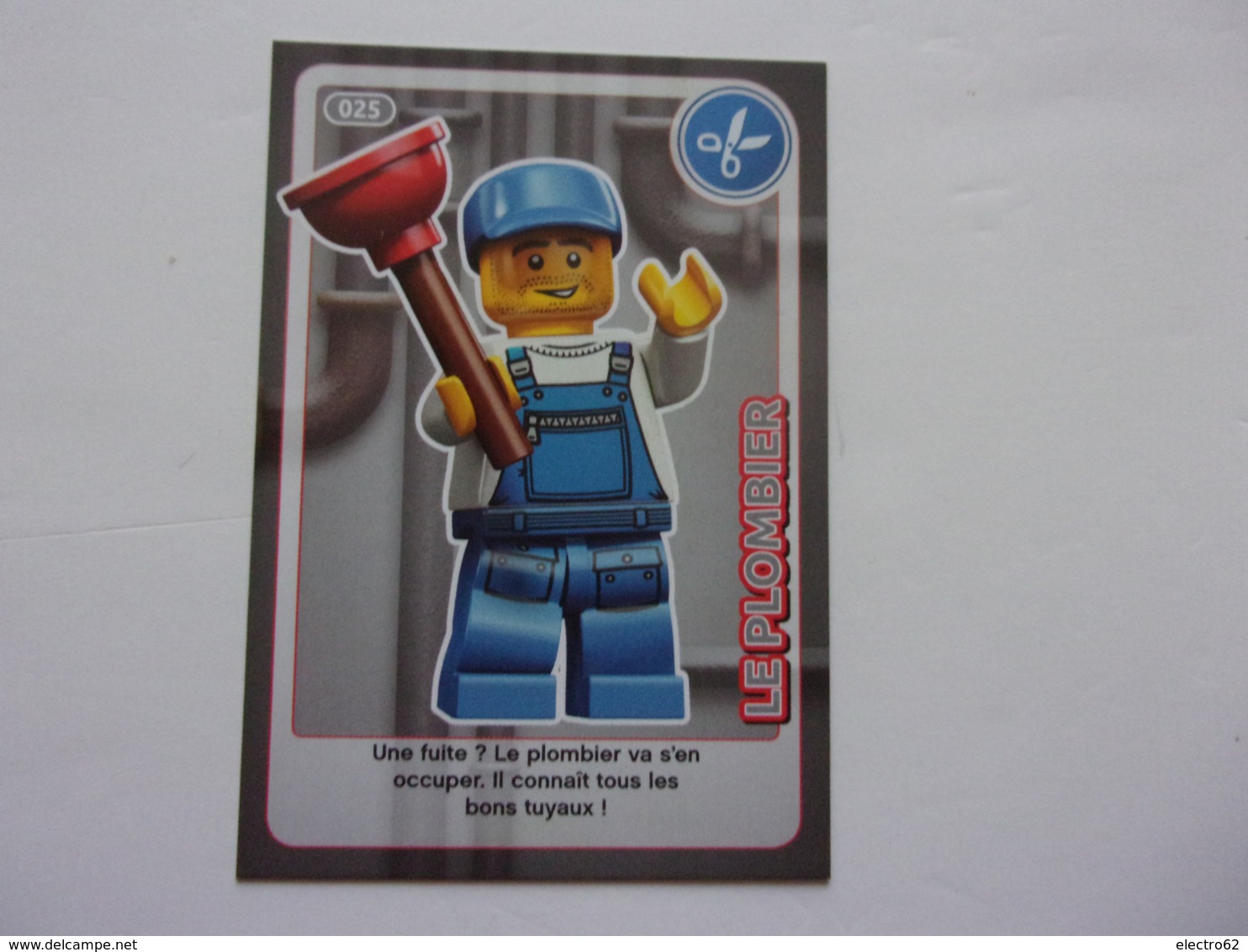 Carte LEGO AUCHAN CREE TON MONDE N°25 Plombier Plumber Fontanero Klempner - Autres & Non Classés