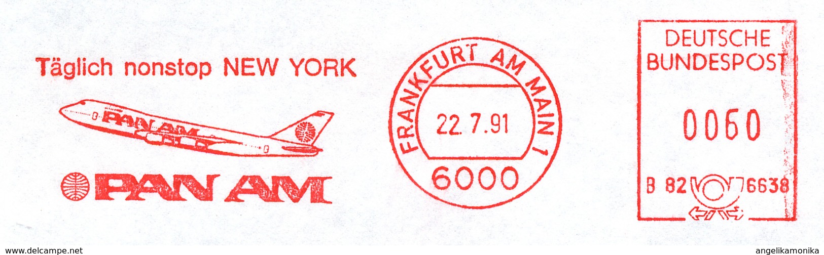 Freistempel 8335 Pan Am Flugzeug New York - Maschinenstempel (EMA)