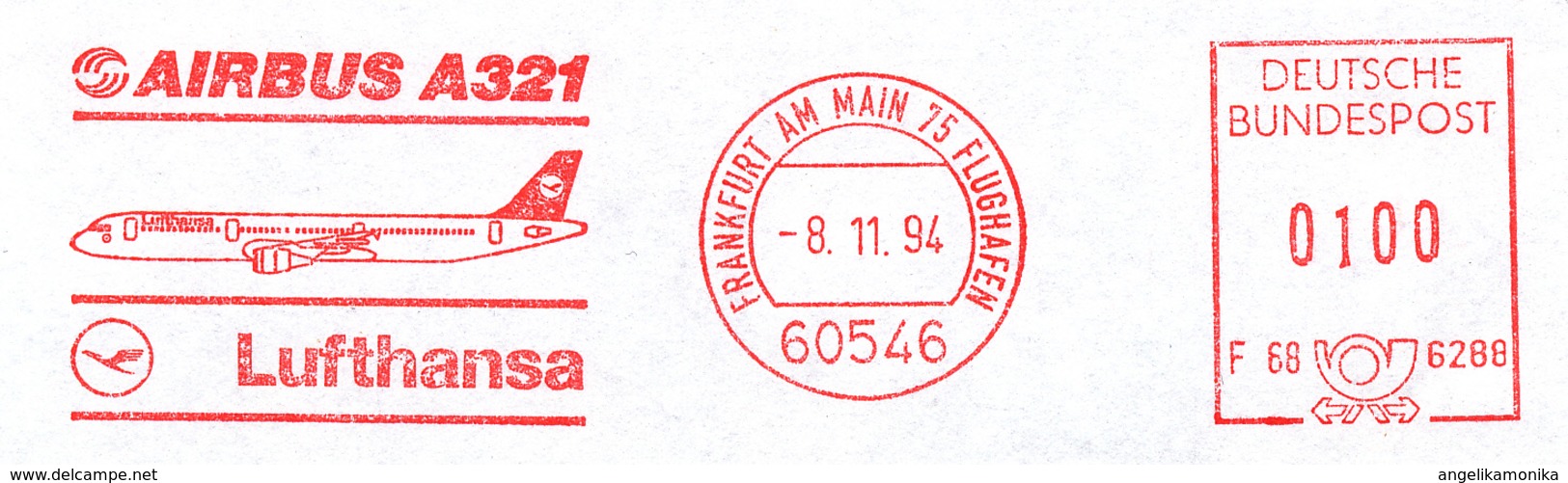 Freistempel 8374 Lufthansa Airbus A321 - Maschinenstempel (EMA)