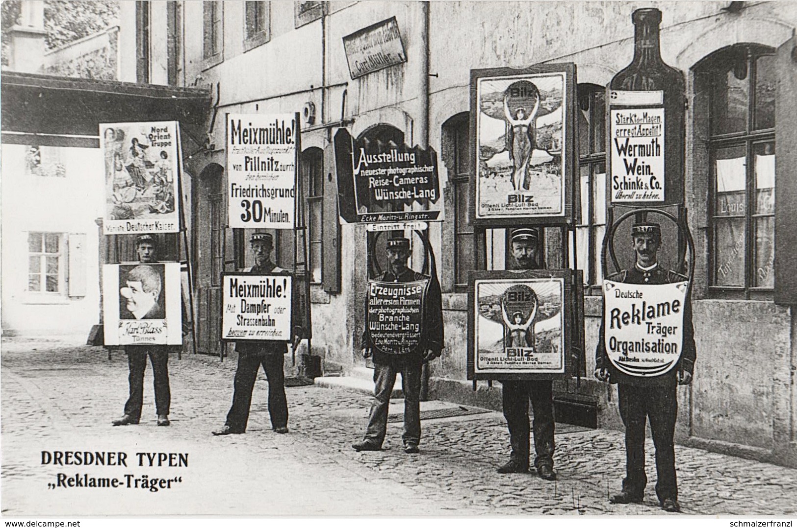 Repro Foto Dresden Johannstadt Dresdner Typen Reklame Träger Reklameträger Zirkusstraße 10 A Pirnaische Straße Gruna - Sonstige & Ohne Zuordnung