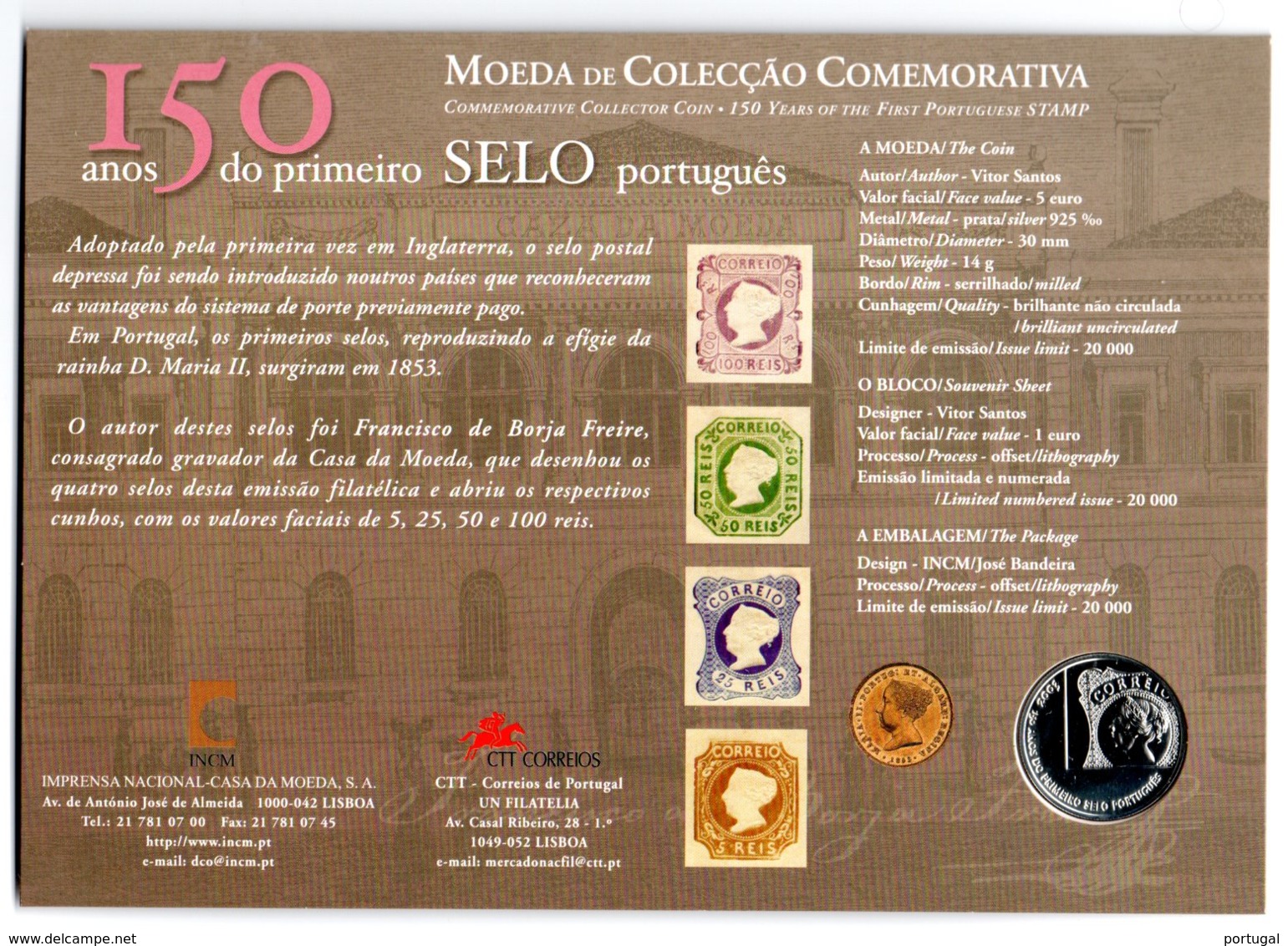 150 Selo Português Et Moeda ** - 2003 - Blocs-feuillets