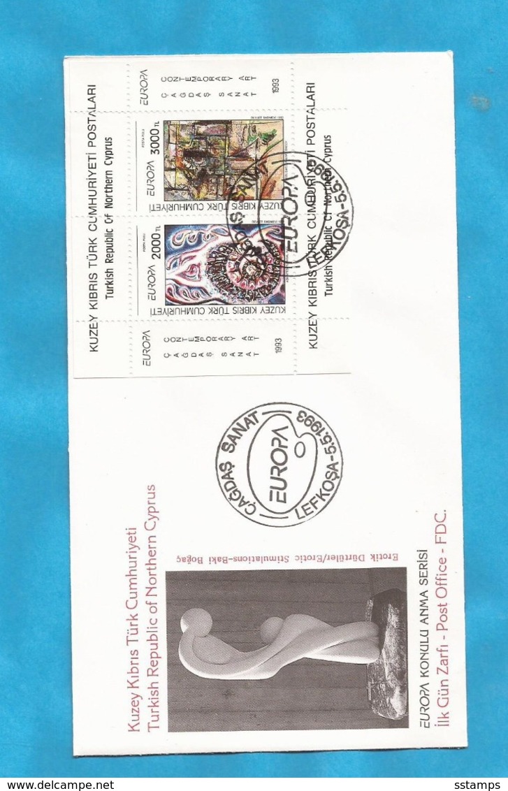 XIII  AKTION AUSFERKAUF  KIBRIS TURK  EUROPA CEPT FDC  INTERESSANT - 1993