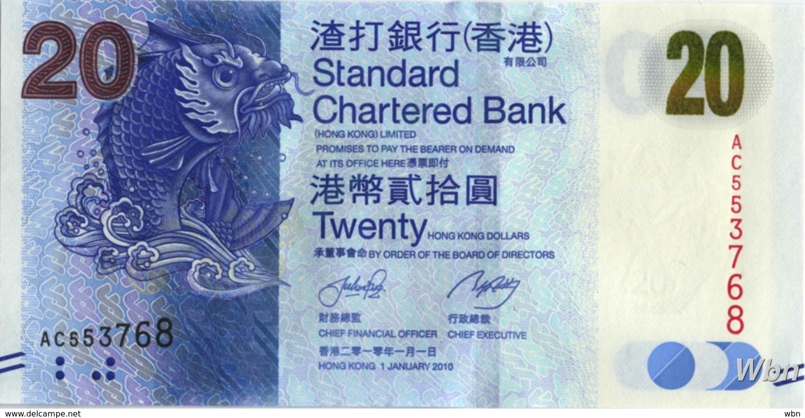 Hong Kong (SCB) 20 HK$ (P297) 2010 -UNC - - Hong Kong