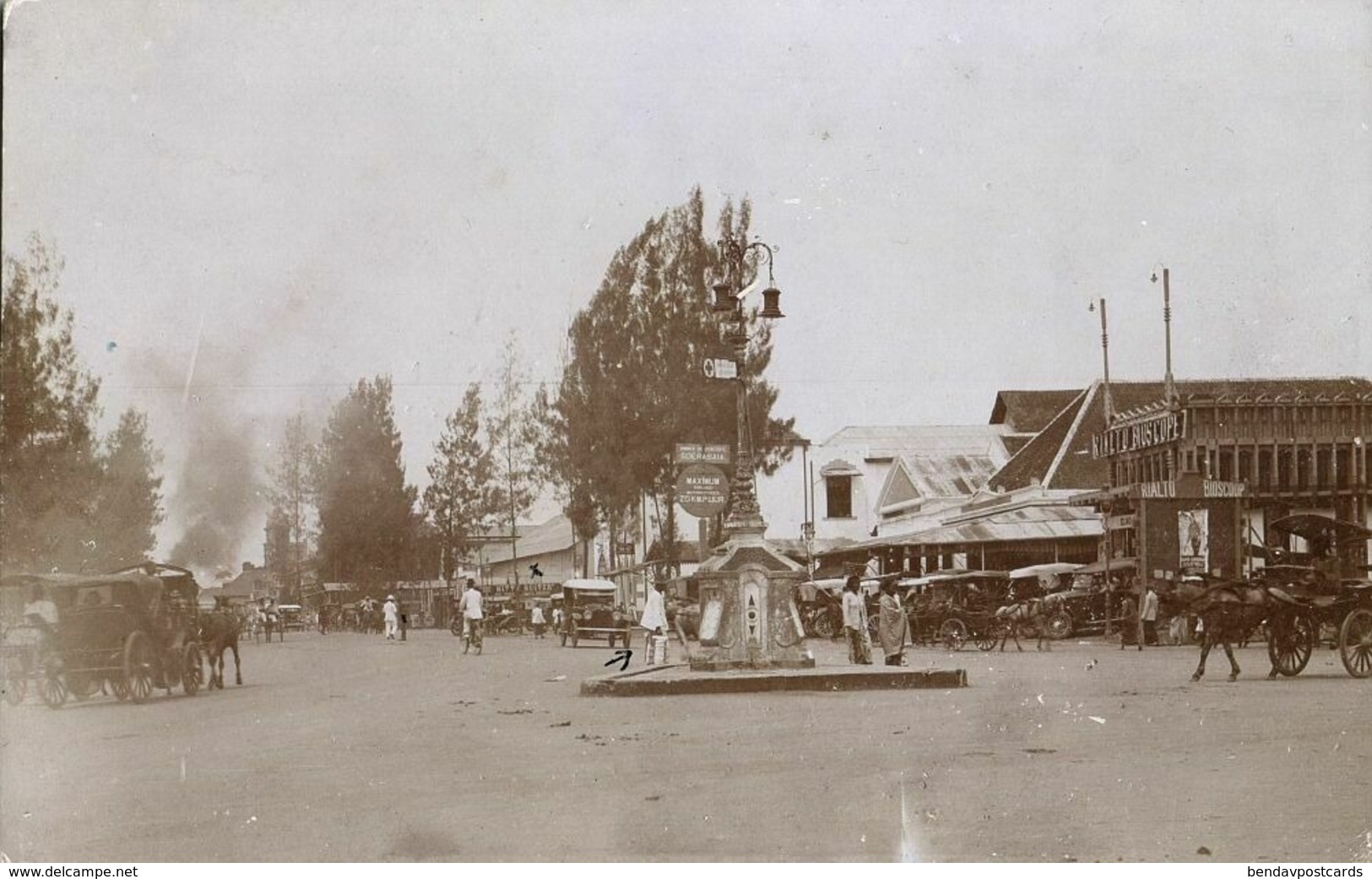 Indonesia, JAVA SOERABAIA, Street Scene, Rialto Bisocoop, Cinema (1910s) Fotax - Indonesia