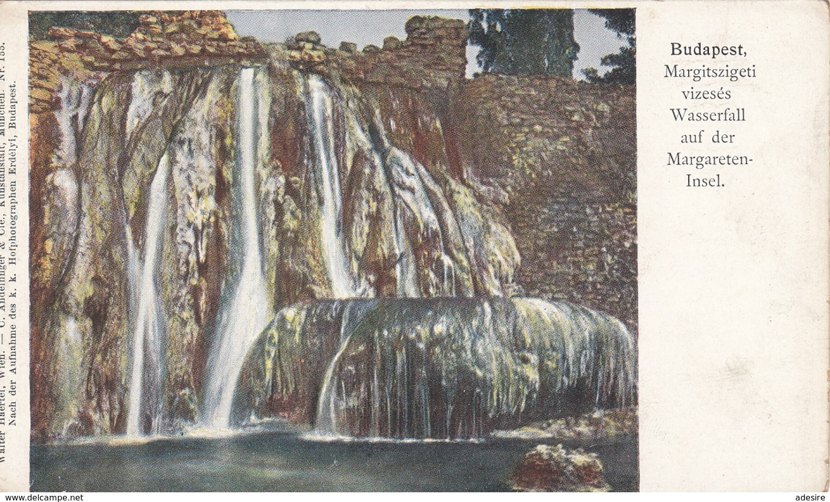 BUDAPEST Wasserfall - Künstlerkarte 1899?, Gel.1953 Mit 5 Gro Frank. + Sonderstempel - Sonstige & Ohne Zuordnung