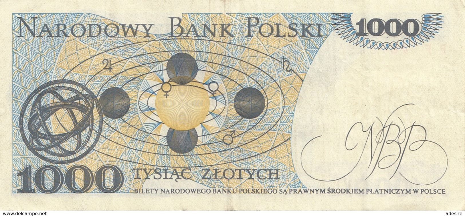 1000 ZLOTYCH BANKNOTE POLEN 1982 Sehr Gute Erhaltung - Mexiko