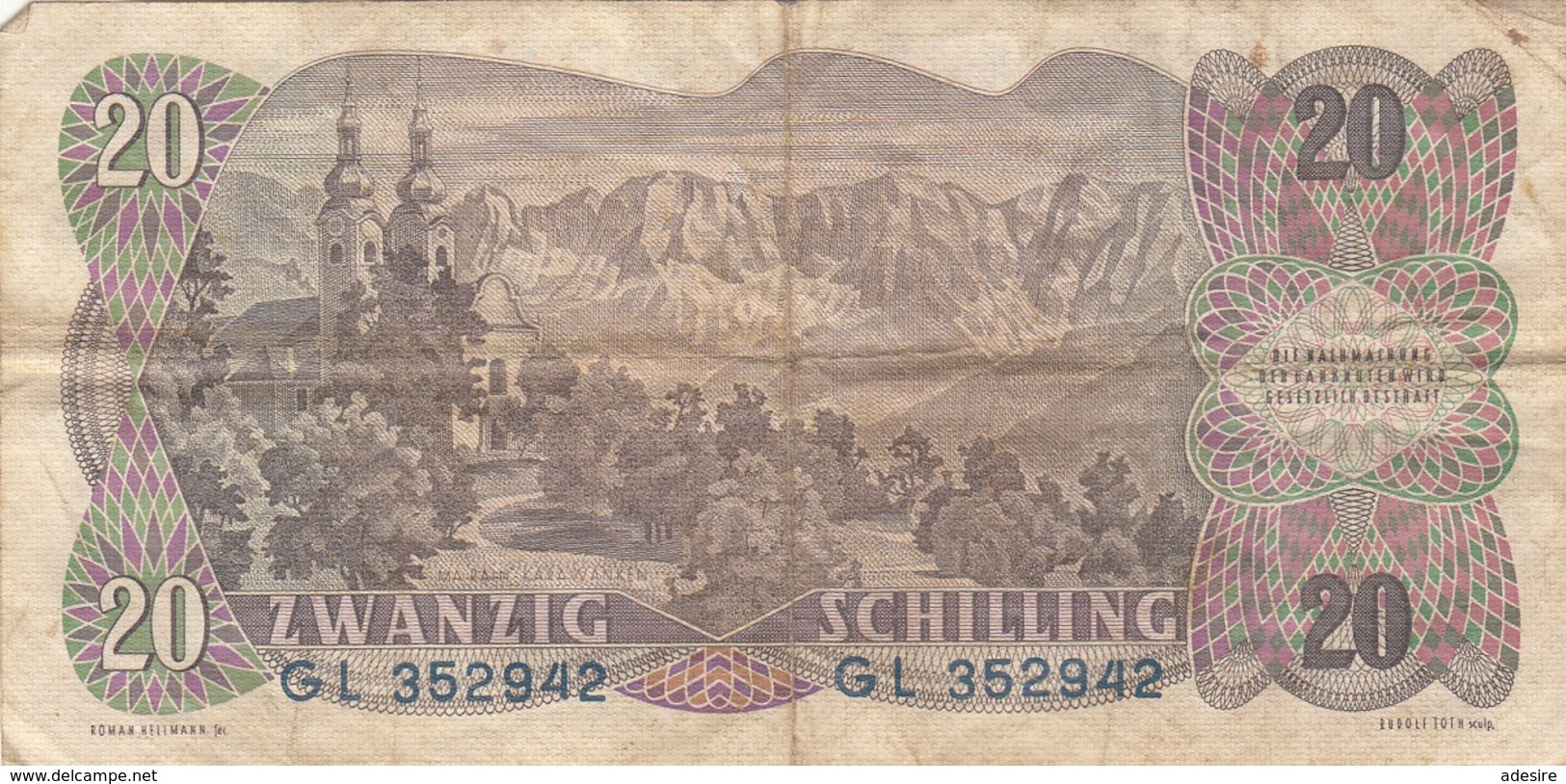 20 SCHILLING BANKNOTE ÖSTERREICH 1956? Umlaufschein - Oesterreich