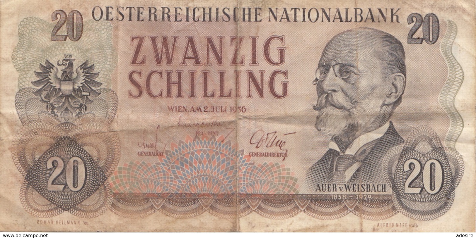 20 SCHILLING BANKNOTE ÖSTERREICH 1956? Umlaufschein - Austria