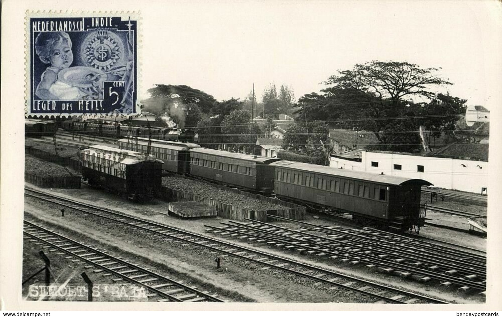 Indonesia, JAVA SOERABAIA, Semut Railway Station (1937) RPPC Postcard - Indonesia