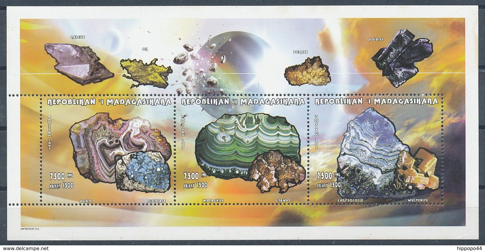 1997, Madagascar - Neufs - Mineraux, Minerals - Minerales