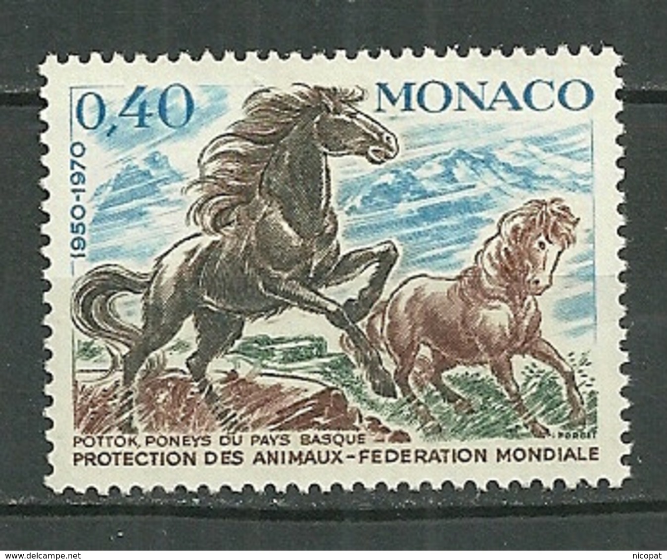 MONACO MNH ** 810 Poneys Du Pays Basque Cheval Chevaux Animal Animaux Animals - Neufs