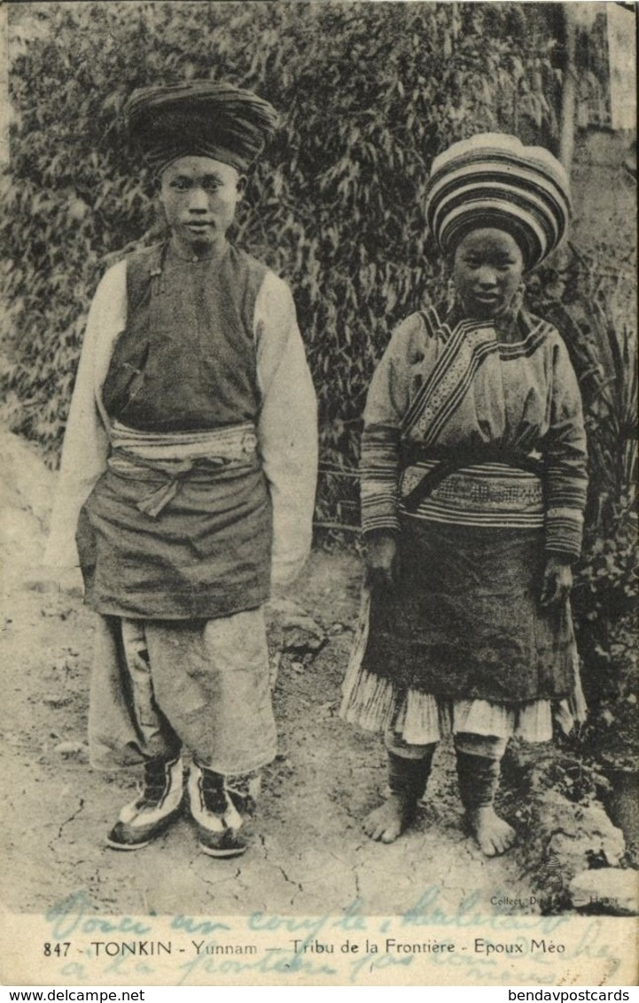Indochina, TONKIN YUNNAM, Frontier Tribes, Native Meo Couple (1940) Postcard - Viêt-Nam