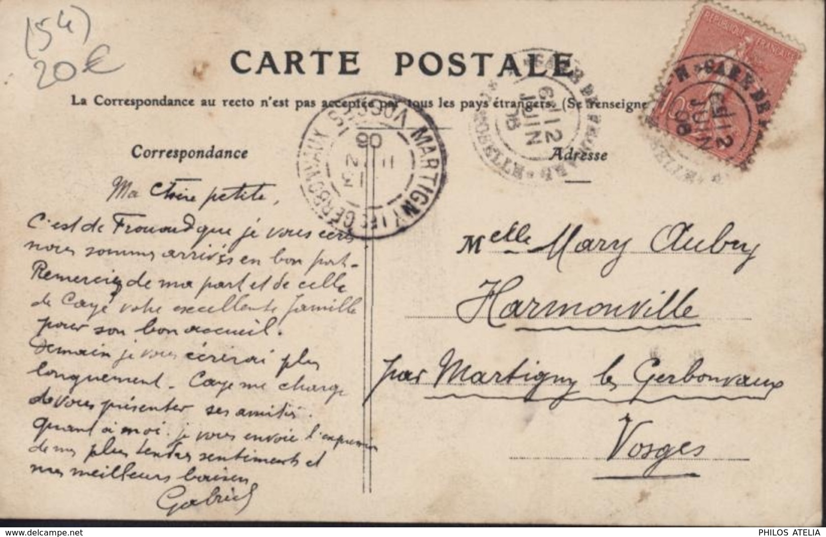 CPA Frouard L'hôtel De Ville Edition SF Frouard Vue école Des Garçons Voyagée 1908 - Frouard