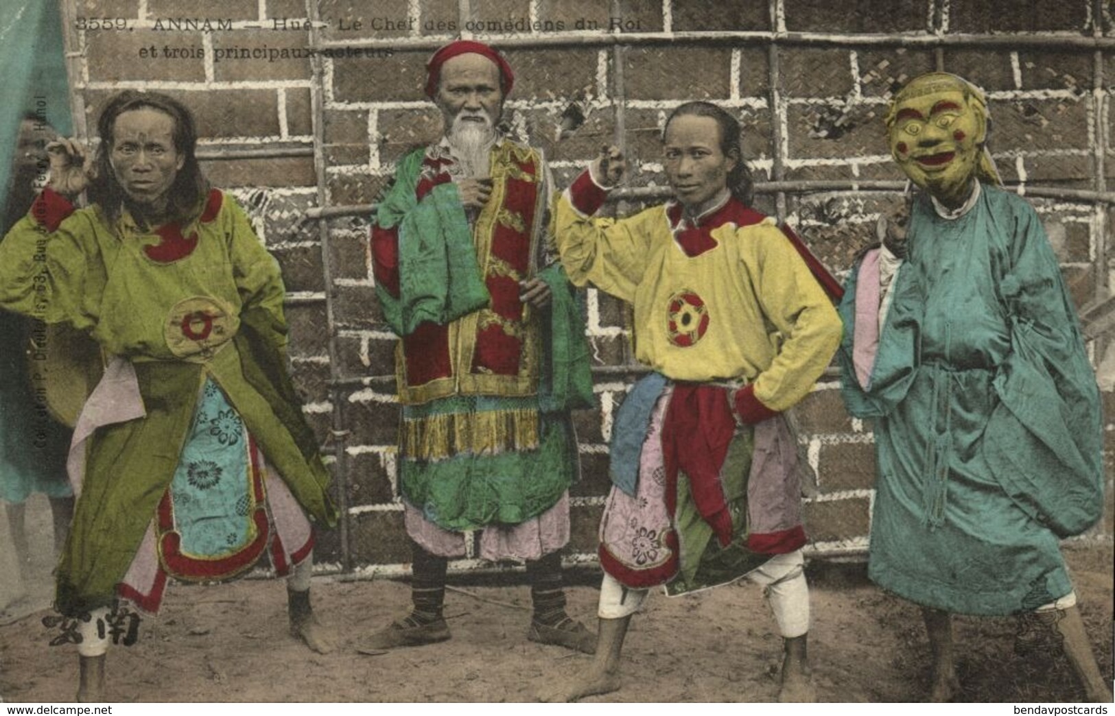 Indochina, ANNAM HUÉ, Head Of King's Comedians & Three Key Players (1910s) (I) - Viêt-Nam