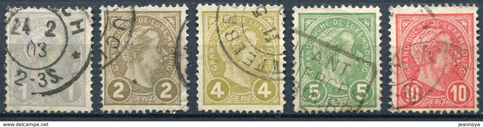 LUXEMBOURG - N° 69 A 73 - TOUS OBL. . TB - 1895 Adolphe Right-hand Side