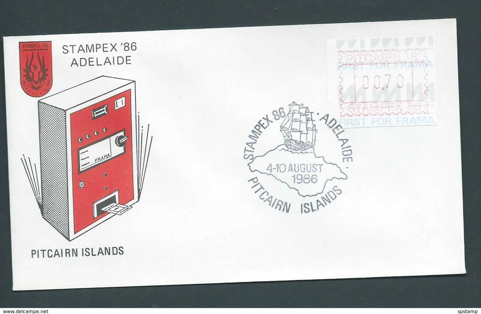 Pitcairn Islands 1986 70c Frama FU On Stampex Envelope - Pitcairn Islands