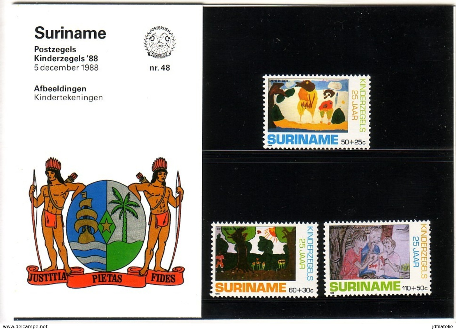 Presentatiemapje Suriname Nr. 48. Kinderzegels. 1988. - Suriname