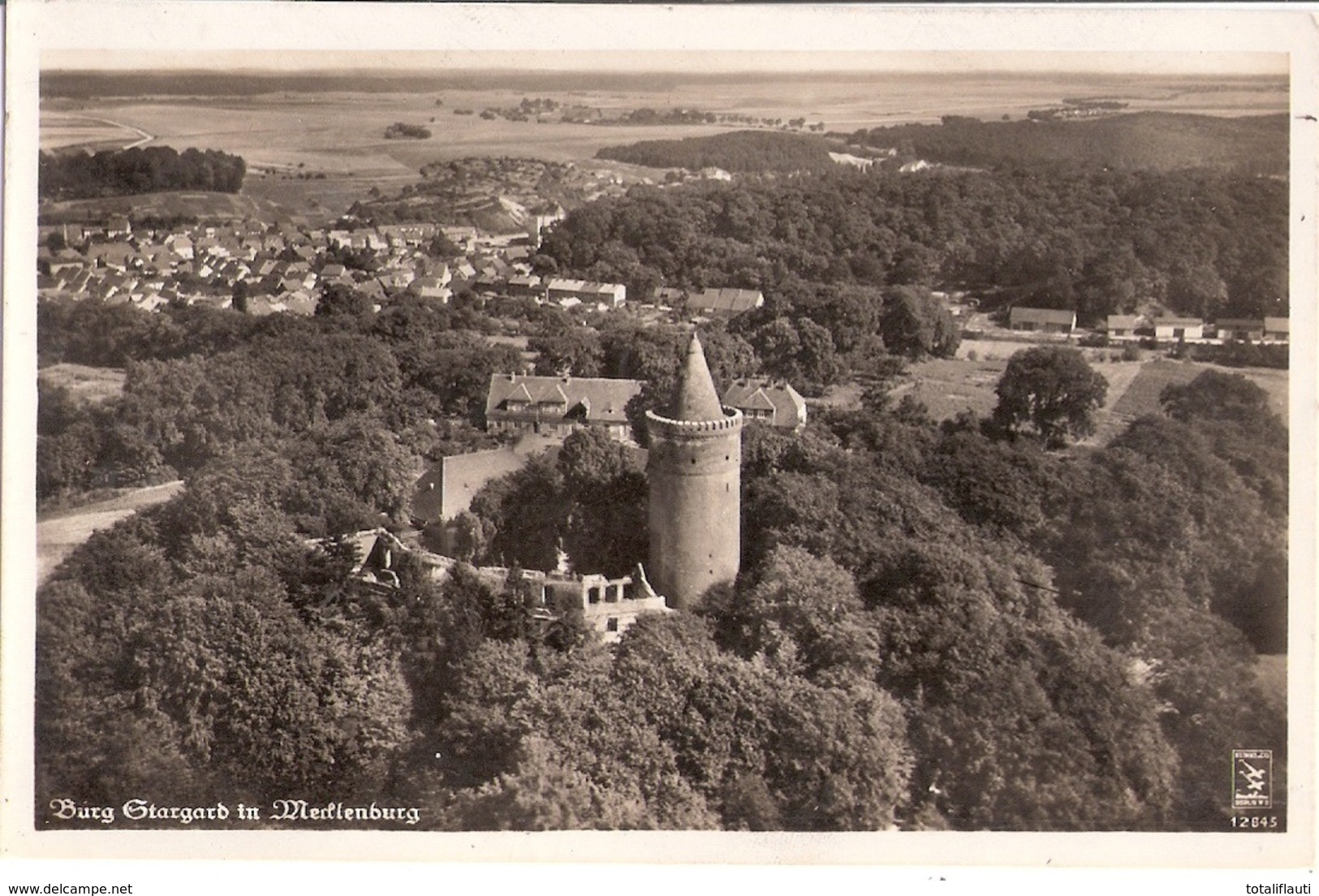 BURG STARGARD Mecklenburg Luftaufnahme Gelaufen 31.7.1942 Fast TOP-Erhaltung - Neubrandenburg