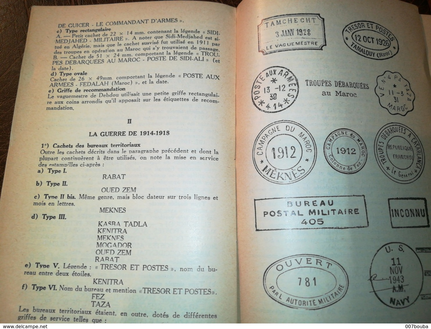 Georges Chapier Les Oblitérations du Maroc (72 pages) + Supplément (8 pages)