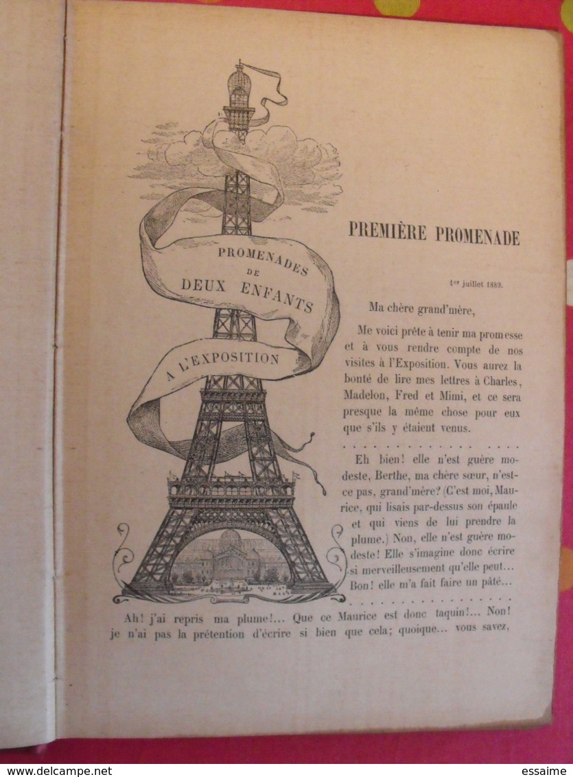 Promenades De Deux Enfants à L'exposition (de 1889). Eudoxie Dupuis. Delagrave 1890. Tour Eiffel. Gravures - 1801-1900