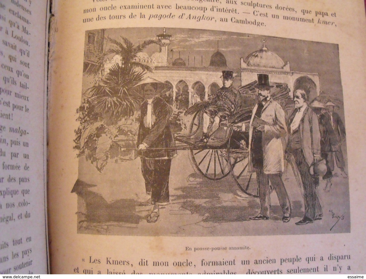 promenades de deux enfants à l'exposition (de 1889). Eudoxie Dupuis. Delagrave 1890. Tour Eiffel. gravures