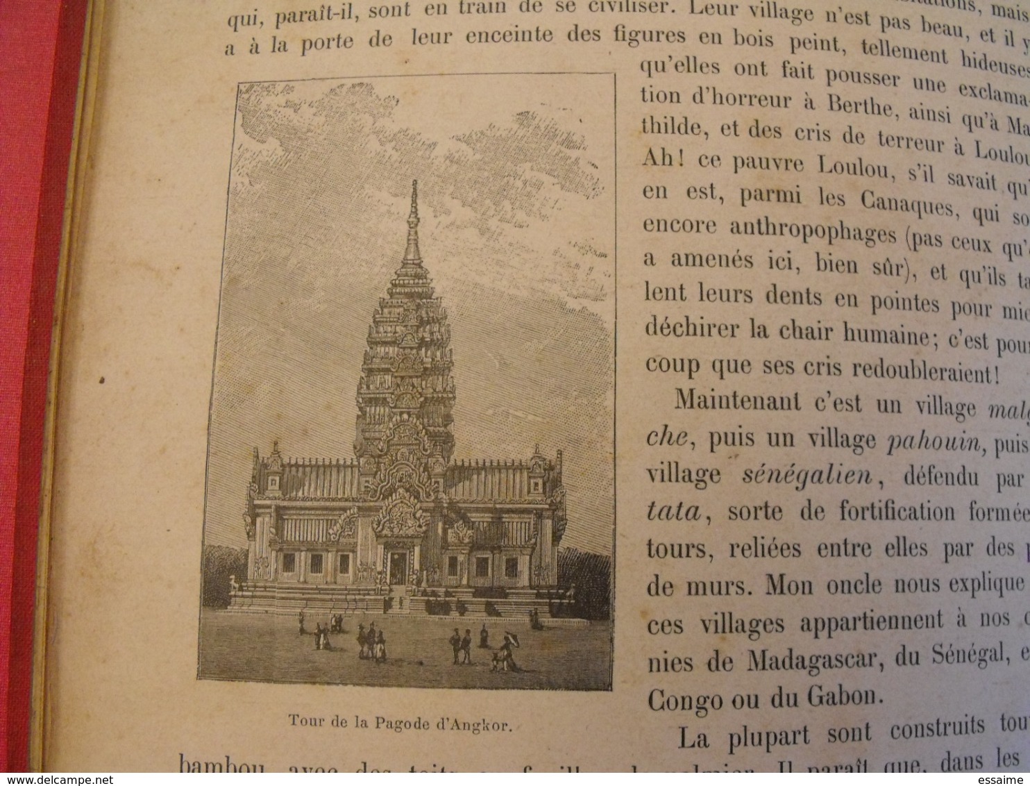 promenades de deux enfants à l'exposition (de 1889). Eudoxie Dupuis. Delagrave 1890. Tour Eiffel. gravures