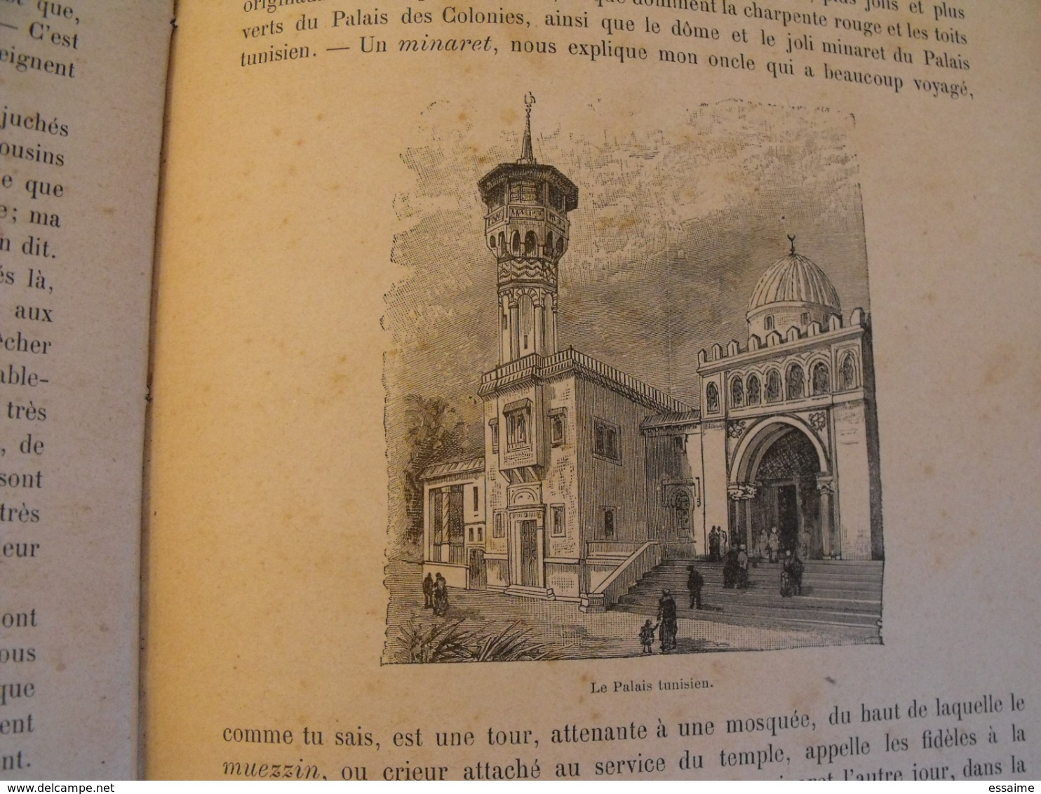 promenades de deux enfants à l'exposition (de 1889). Eudoxie Dupuis. Delagrave 1890. Tour Eiffel. gravures