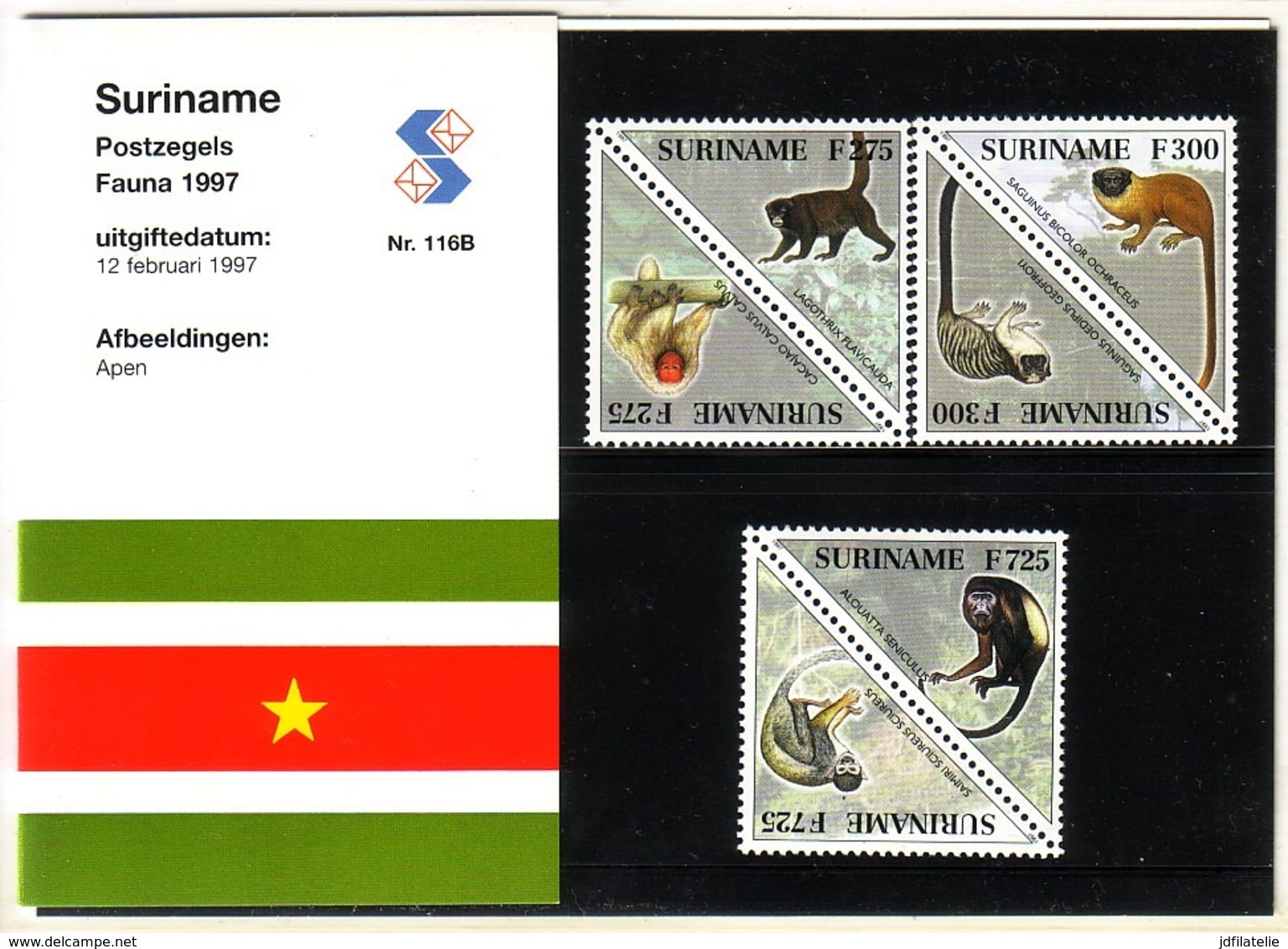 Presentatiemapje Suriname Nr. 116 B. Fauna. 1997. - Suriname