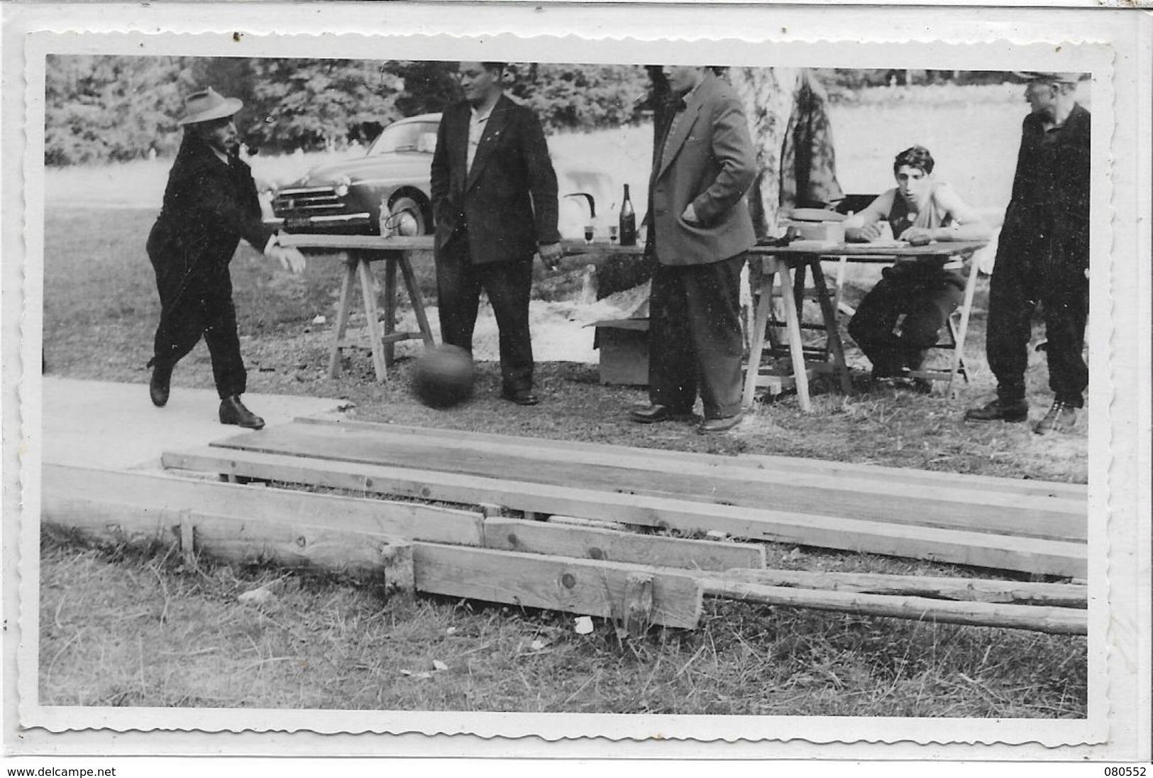 SUISSE . VAUD . Carte-Photo , SAINTE-CROIX . Au Corbet , Kermesse , Marc Jaccard Lance La Boule , Années 40 , état Extra - Sainte-Croix 