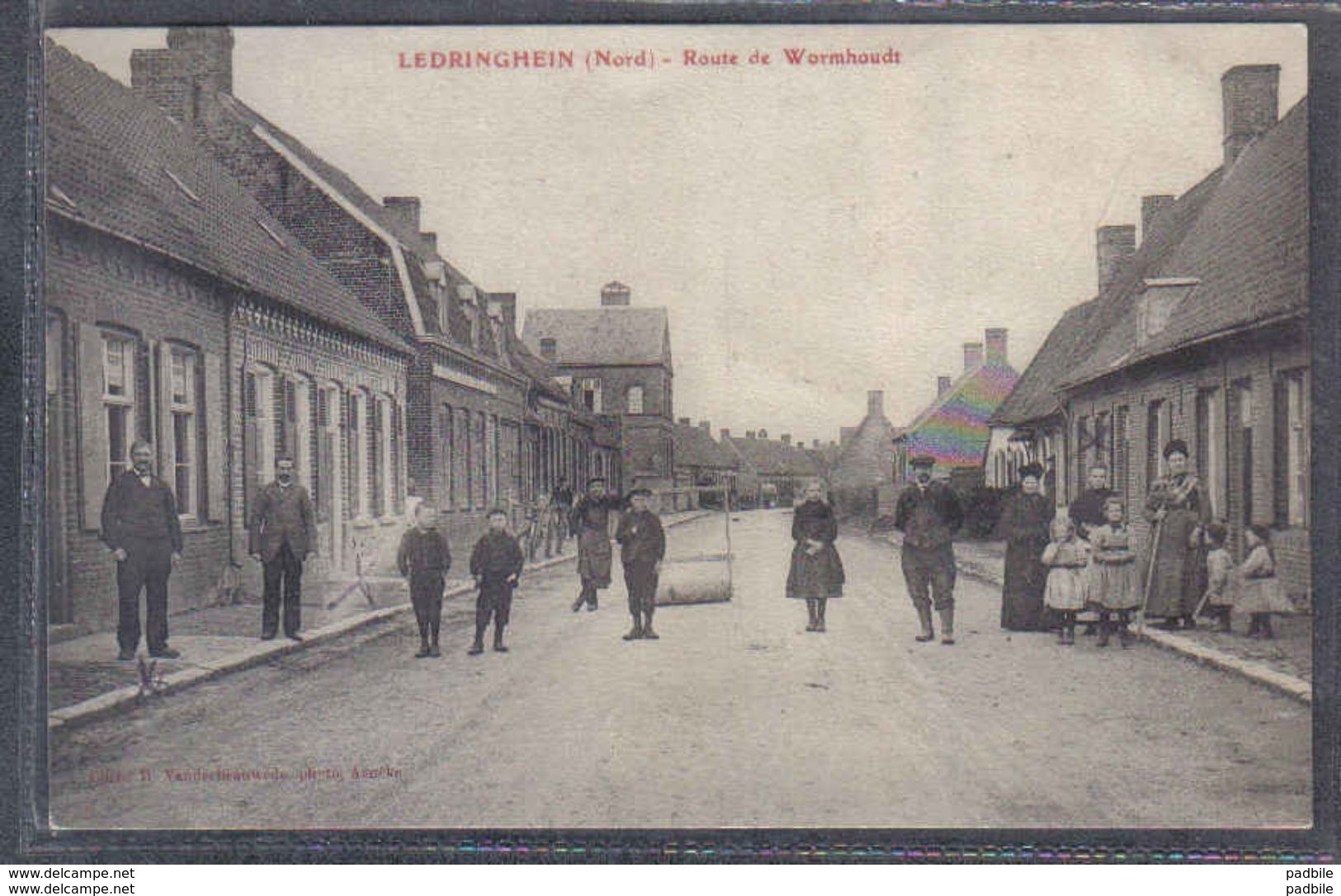 Carte Postale 59. Ledringhem  Route De Wormhoudt   Trés Beau Plan - Autres & Non Classés